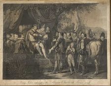 WILLIAM WYNNE RYLAND (English 1732 - 1783) stipple engraving - 'King John ratifying the Magna Charta