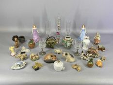 VARIOUS CHINA, GLASS & NOVELTY TEAWARE including Annie Rowe, Royal Doulton figurines Provenance: