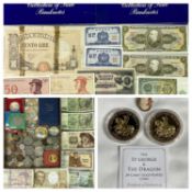 COINS & WORLD BANK NOTES comprising collection of 12 notes, along with two Rothmans Cambridge