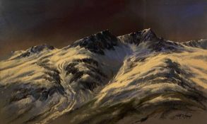 KEITH SHONE (Welsh b.1931) watercolour - 'Yr Wyddfa Under Snow', signed, 45 x 71cms Provenance: