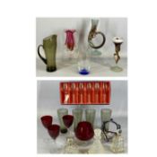 GROUP OF GLASSWARE, 20th century including a Josef Hospodka type pink and clear glass tulip vase,