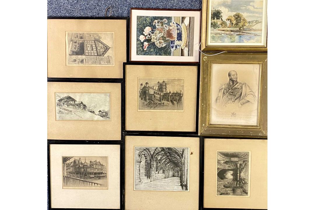 VARIOUS ARTISTS prints, paintings and engravings, various sizes (22) Provenance: deceased estate - Image 2 of 3