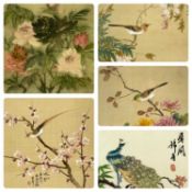 ORIENTAL SILKS (5), within frames, 49 x 38cms the largest Provenance: private collection Flintshire