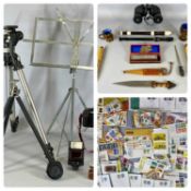 'THE SUPER CHROMONICA' M. HONER HARMONICA, primitive dagger in scabbard, camera and related items,