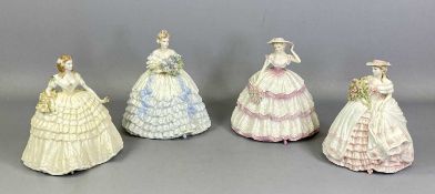 COALPORT 'THE FOUR FLOWERS COLLECTION' LIMITED EDITION FIGURINES, 1569/12500, 'Rose, Iris, Lilly and