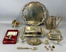 EPNS & PLATED ITEMS including rectangular entree dish and cover, butter dish with hinged cover,