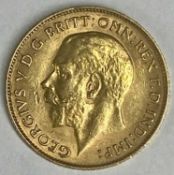 GEORGE V 1911 GOLD HALF SOVEREIGN, 4gms Provenance: private collection Conwy