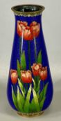 CHINESE EXPORT CLOISONNE VASE, decorated with tulips on a blue ground, 31cms (h) Provenance: private