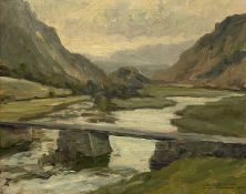 WALTER PEMBERTON (20th century) oil on canvas - 'Part of the lower Gwynant Valley, Beddgelert',