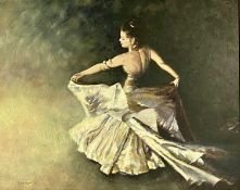 DALTON (20th century) oil on board - 'The Ballet Dancer', signed and dated '90, 42 x 54cms