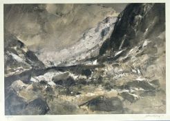 WILLIAM SELWYN limited edition (25/500) print - mountain view with bridge, signed and numbered in