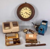 GROUP OF VINTAGE INSTRUMENTS including Grundig Stenomatic adding machine, cased Kodak projector,