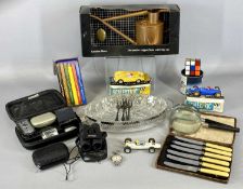 VARIOUS ITEMS including boxed Rubik cube puzzle, vintage boxed Scalextric vehicles and other