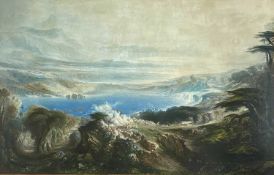 CHARLES MOTTRAM AFTER JOHN MARTIN, colour engraving, 'The Plains of Heaven', 61 x 94.5cms