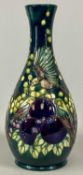 MOORCROFT 'FINCH' TEAL VASE, impressed and script marks, monogrammed WM, 43cms (h) Provenance: