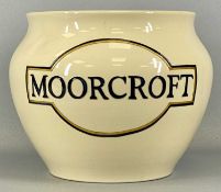 LARGE MOORCROFT TRIAL JARDINIERE, display model, cream glazed and lettered Moorcroft in blue to