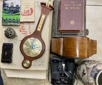 FAMILY BIBLE, mahogany mantel clock, old, boxed Christening gown, etc Provenance: deceased estate