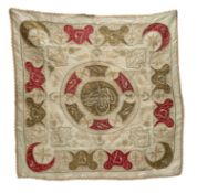 OTTOMAN SILK & METAL THREAD BOHCA, Turkey or Egypt, c. 1850, center with tughra roundel, pale