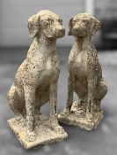 PAIR OF COMPOSITE STONE HOUNDS, 94cms (h) Provenance: consigned via West Wales Comments: legs