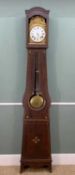 19TH FRENCH COUNTRY COMTOISE LONGCASE CLOCK, Jiffaux (à Touques), 8in. Roman enamel dial, in pressed