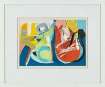 MARTIN LANYON (b.1954) gouache and collage - 'Still Life Forming', signed and dated '92, titled