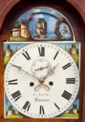 19TH C. MAHOGANY WELSH 8-DAY AUTOMATON LONGCASE CLOCK, C. Tyte (Swansea), 13in. painted Roman dial