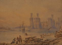 ATTRIBUTED TO DAVID COX, watercolour - Conwy Castle, signed, unframed, 19 x 27cm Provenance: private