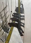 ‡ PHILIP MUIRDEN (1932-2023) oil on canvas - entitled verso, 'Tall Ship', signed, 120 x 90cms