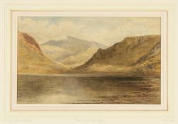 SAMUEL MAURICE JONES R.C.A (1853-1932) watercolour - entitled, 'Snowdon from Llun Llydaw', signed in