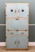 CIRCA 1950's PAINTED METAL KITCHEN CABINET, possibly by Sheer Pride, drop flap door with white