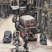 ‡ PETER ROSS (b.1941) oil on board - The Westgate Hotel in Newport, signed, 60 x 60cms Provenance: