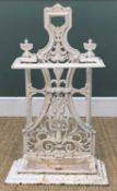 CAST IRON STICK STAND, removeable drip tray, 87 (h) x 50 (w) x 27cms (d) Provenance: private