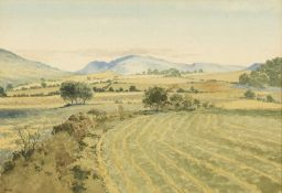 ‡ JEREMY YATES (b.1947) watercolour - entitled verso, 'Snowdon from Llanddeiniolen', signed, 22 x
