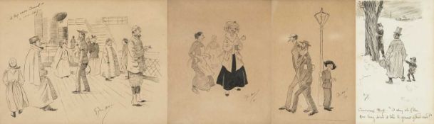 PHIL MAY (1864-1903) collection of works including, ink on paper, 'Convivial Party. 