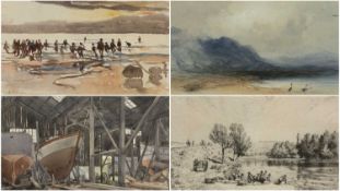 COLLECTION OF ARTWORK including COL.ROBERT CHARLES watercolour - titled verso 'Japan 1877', signed