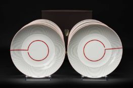 PUIFORCAT 'INITIALES' COLLECTION 'RAYON' DESSERT PLATES Art Deco inspired design by Jean