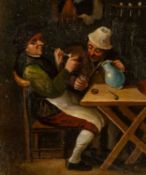 FOLLOWER OF DAVID TENIERS, oil on panel - Drinkers in a Tavern, bears signature Ostove(?), 19 x