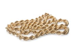 9CT GOLD SPIRAL CHAIN, 57cms long, 11.0gms Provenance: deceased estate Neath Port Talbot County