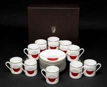 PUIFORCAT 'INITIALES' COLLECTION 'CERCLES' COFFEE CUP AND SAUCER 8.5cl Art Deco inspired design by