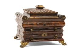 REGENCY WORKBOX, the cover with engraved plaque 