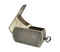 RARE SILVER GUN BUTT MARKER CASE, Asprey 1923, engraved 'P.D.H', ring suspension, 1ozt, 4.3 x 2.2