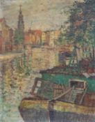 KALMAN KEMENY (Hungarian, 1896-1994) oil on board - Amsterdam, inscribed and titled on label