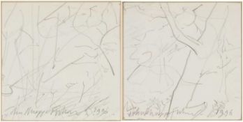 ‡ JOHN KNAPP-FISHER (1931-2015) pencil drawings (a pair) - preliminary sketches, both signed and