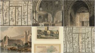 GROUP OF ENGRAVINGS - group of five, including maps of Pembrokeshire, road maps of St Davids,