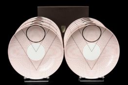 PUIFORCAT 'INITIALES' COLLECTION 'TRIANGLES' DESSERT PLATES Art Deco inspired design by Jean