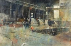 LESLIE CHARLES WORTH PRWS (1923-2009) watercolour - Bankside Power Station, signed and dated 97,
