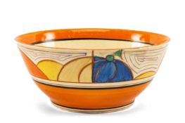 CLARICE CLIFF 'MELON' SALAD BOWL, 47cms (diam.) Provenance: private collection Cardiff Comments: