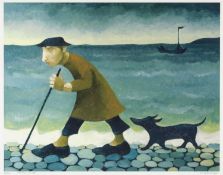 MURIEL DELAHAYE (Welsh, 1931-2021) limited edition print (22/276) - titled in border 'Walking the