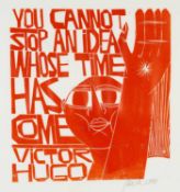 ‡ PAUL PETER PIECH (American-Welsh 1920-1996) lithograph - quote from French poet Victor Hugo, '