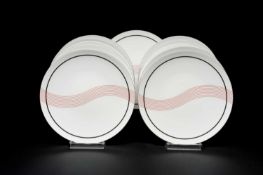 PUIFORCAT 'INITIALES' COLLECTION 'COURBES' DINNER PLATES Art Deco inspired design by Jean Puiforcat,